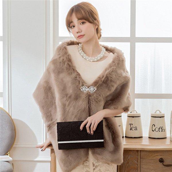 【値下げ】ストール ショール 羽織 結婚式 ティペット マフラー レディース ファー ボア ファーマフラー 厚手 防寒 秋 冬 暖か 無地 軽量 |  | 02