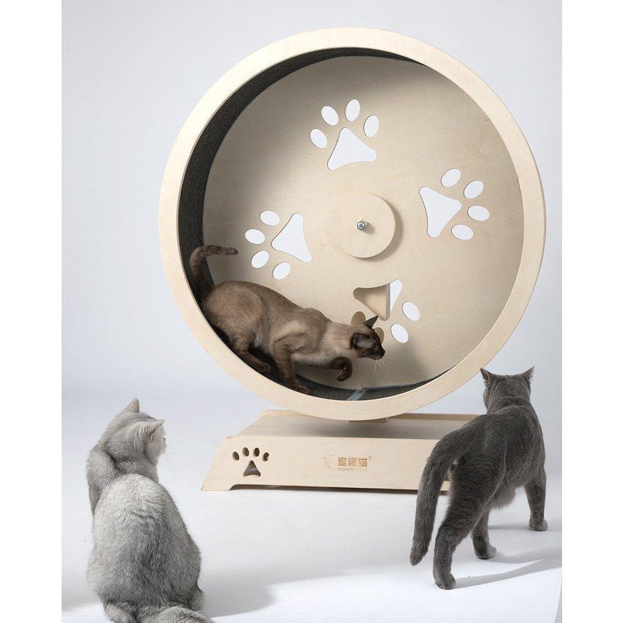 現品発送 キャットホイール ローラーキャット ランニングホイール 無垢材 ルームランナー ストレス発散 おもちゃ 猫のトレッドミル 猫の回し車 観覧車 猫研削爪 【E2126821550】(11153円)