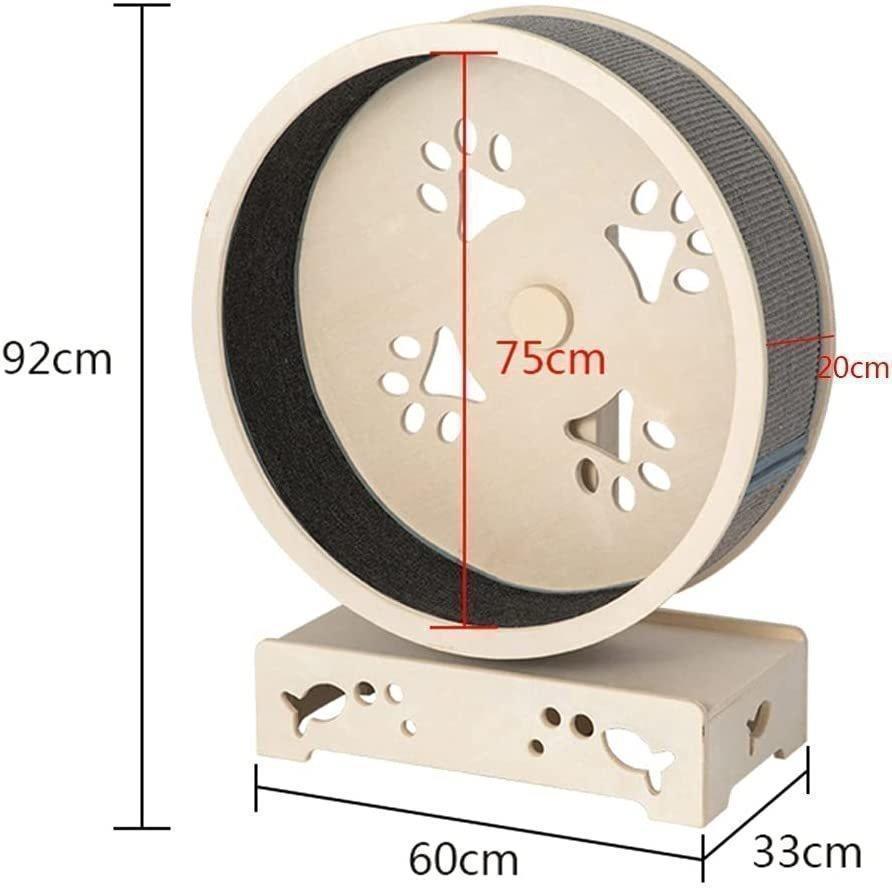 現品発送 キャットホイール ローラーキャット ランニングホイール 無垢材 ルームランナー ストレス発散 おもちゃ 猫のトレッドミル 猫の回し車 観覧車 猫研削爪 【E2126821550】(11153円)