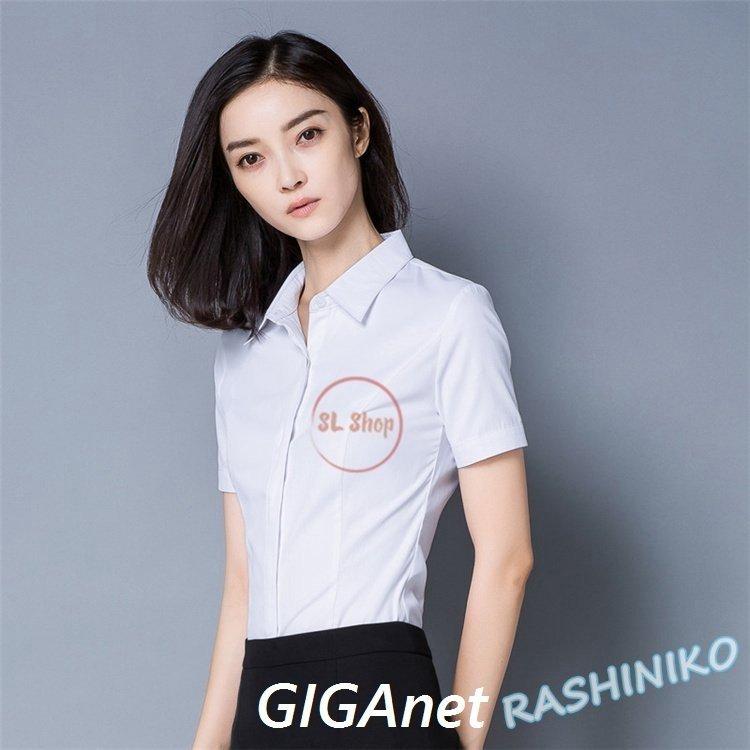 夏セール開催中 Max80 Off 無地 ブラウス ワイシャツ 夏 半袖 レディース シャツ 折襟 敬老の日 面接 仕事 透けない 事務服 トップス 角襟 半袖 サイズ L Www Fattoriabacio Com