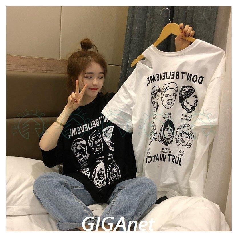 Tシャツ レディース 半袖 夏 ゆるい トップス 韓国ファッション 原宿系 Bf風 ヒップホップ ダンス おしゃれ ストリート風 カジュアル Nssyab カトウストア 通販 Yahoo ショッピング