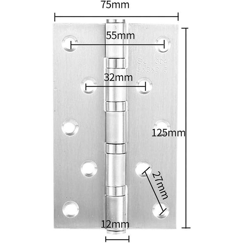 堅塁金物 ステンレス丁番2枚入長さ125MM 厚さ2MMドア重45-65KGに適用 (平蝶番5inch)|katsu3dou-yy|03