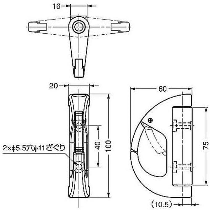 スガツネ工業　(LAMP)　ステンレス鋼製ナス環フック　(回転式)　EN-R100F