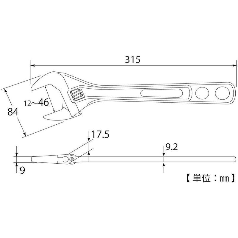 トップ工業　(TOP)　エコワイド　薄型　軽量　口開き12~46mm　日本製　ワイドモンキーレンチ　燕三条　HY-42　6個入