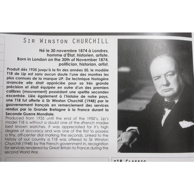 復刻！フランスのLip【リップ】元英国首相ウインストン・チャーチルへ贈呈したT18腕時計/Winston Churchill（ゴールド）の画像