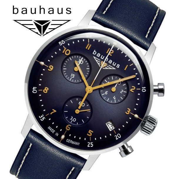 ドイツ製 Bauhaus バウハウス クォーツ・クロノグラフ腕時計 メンズ
