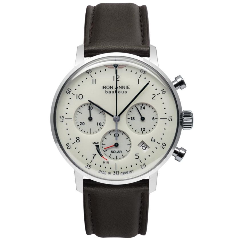 JUNKERS Bauhaus クロノグラフ時計　6086-5QZ-203547 Junkers 6086-5 Bauhaus 40mm Quartz Chronograph Leather Strap