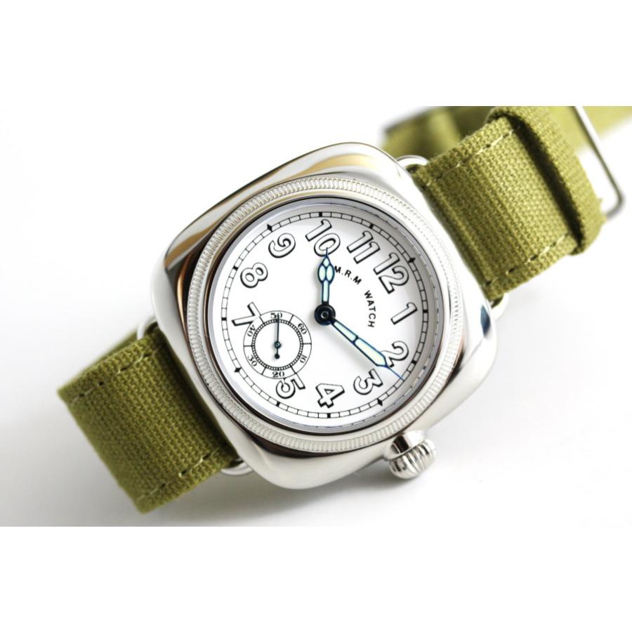 M.R.M WATCH 1930年代の復刻 CUSHION WATCH クッションウォッチ ヴィンテージ 12時間表示のクォーツ腕時計 スモールセコンド CU-BL-02 M.R.M.W.(wht)｜katsuboya｜02