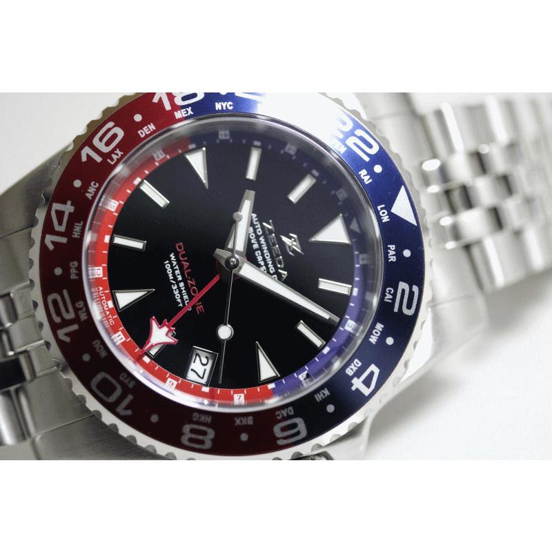 ZEEDA ジーダ DUAL-ZONE デュアルゾーン 40mm GMT搭載 自動巻き腕時計
