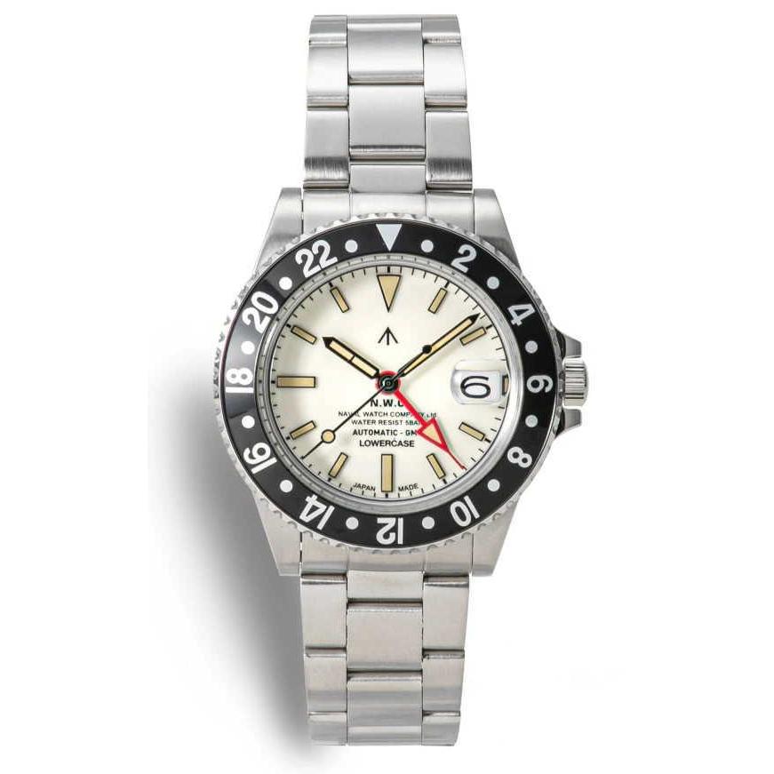 N.W.C NABAL WATCH COMPANY ナバル・ウォッチ・カンパニー × LOWERCASE ロウアケース GMT搭載自動巻き腕時計 （WHT)の画像