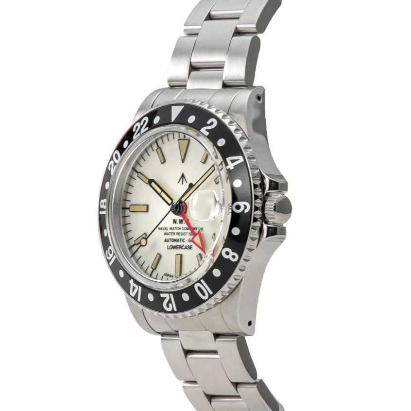 N.W.C NABAL WATCH COMPANY ナバル・ウォッチ・カンパニー × LOWERCASE ロウアケース GMT搭載自動巻き腕時計 （WHT)の画像