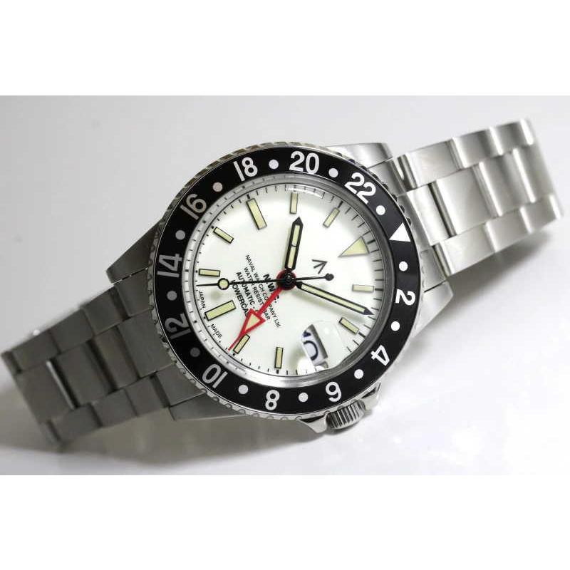 N.W.C NABAL WATCH COMPANY ナバル・ウォッチ・カンパニー × LOWERCASE ロウアケース GMT搭載自動巻き腕時計 （WHT)の画像
