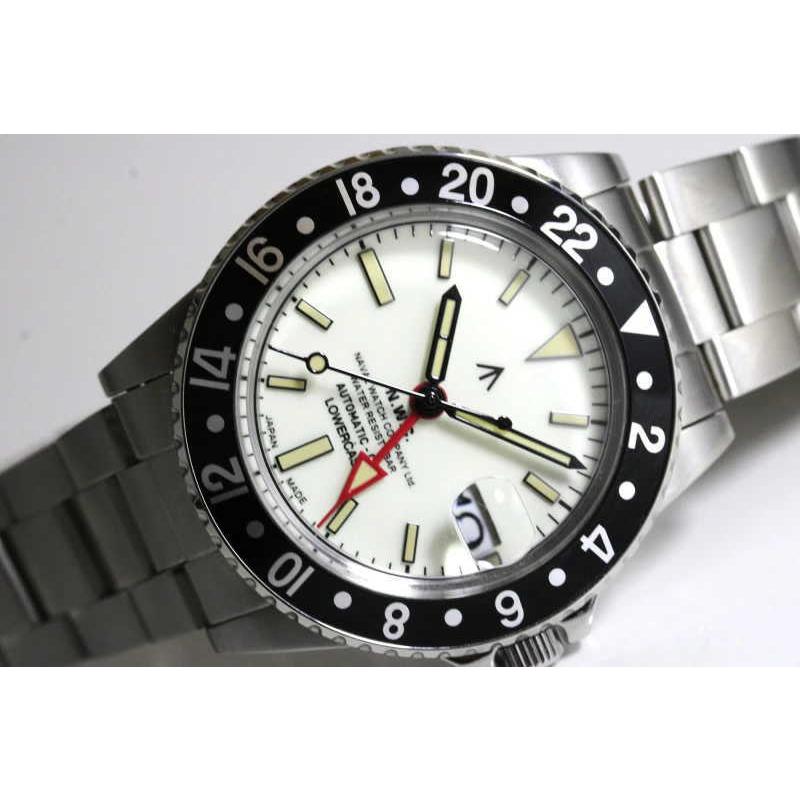 N.W.C NABAL WATCH COMPANY ナバル・ウォッチ・カンパニー × LOWERCASE ロウアケース GMT搭載自動巻き腕時計 （WHT)の画像