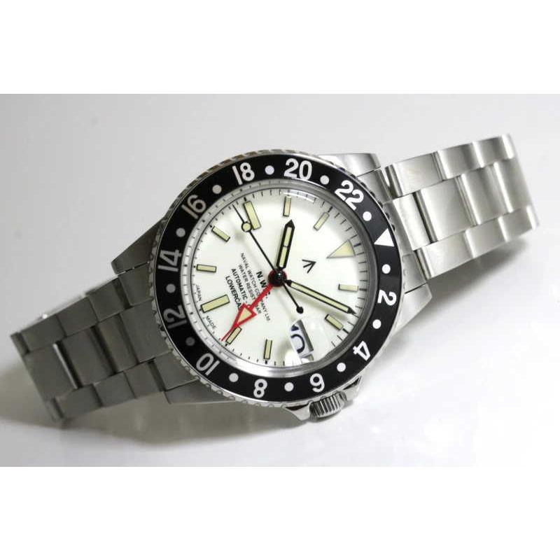 N.W.C NABAL WATCH COMPANY ナバル・ウォッチ・カンパニー × LOWERCASE ロウアケース GMT搭載自動巻き腕時計 （WHT)の画像