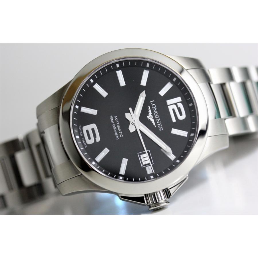 Longines ロンジン コンクエスト自動巻き腕時計 300m防水 正規代理店商品 Conquest L3.776.4.58.6 ロングパワーリザーブ72時間(BLK)