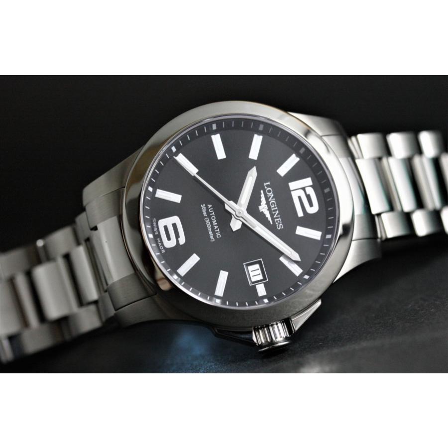 Longines ロンジン コンクエスト自動巻き腕時計 300m防水 正規代理店商品 Conquest L3.776.4.58.6 ロングパワーリザーブ72時間(BLK)