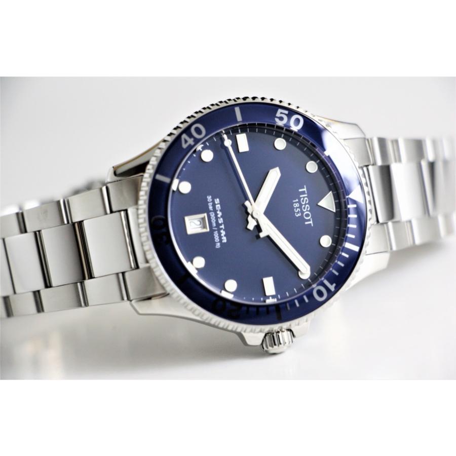 Tissot ティソ Seastar 1000 シースター クォーツ腕時計 スイス製腕時計 300ｍ防水 40mm ダイバーウォッチ(NVY)｜katsuboya｜02