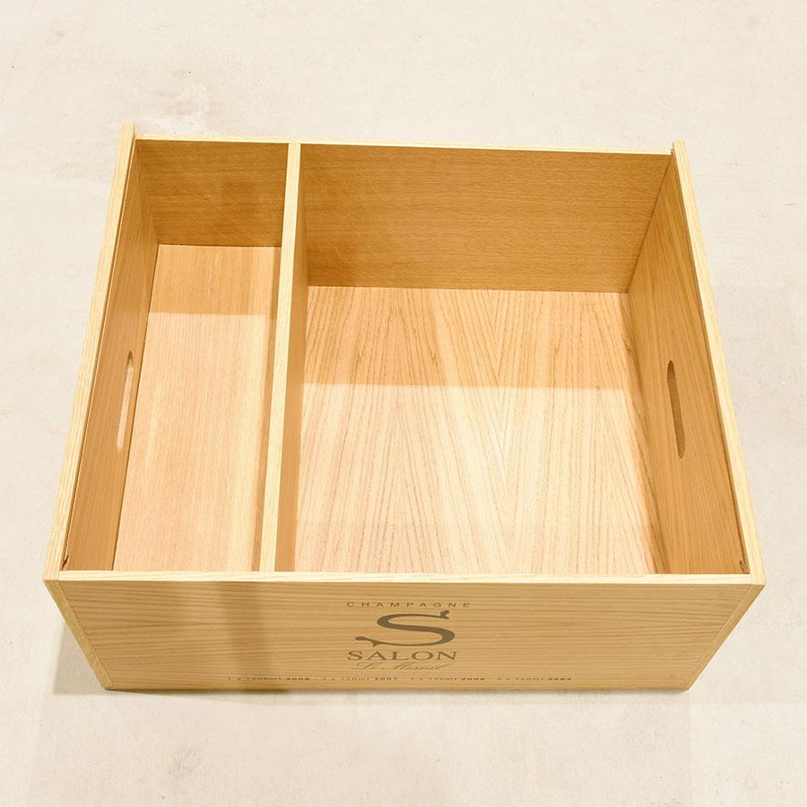 Salon 木製　サロン　アソートケース サロン アソート木箱 (1500ml×1本、750ml×6本) スライド式蓋付き