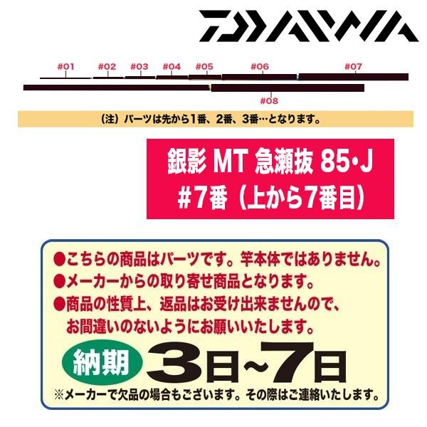 ダイワ 鮎ロッドパーツ　028127 銀影 MT 急瀬抜 85・J ＃7番（上から7番目）