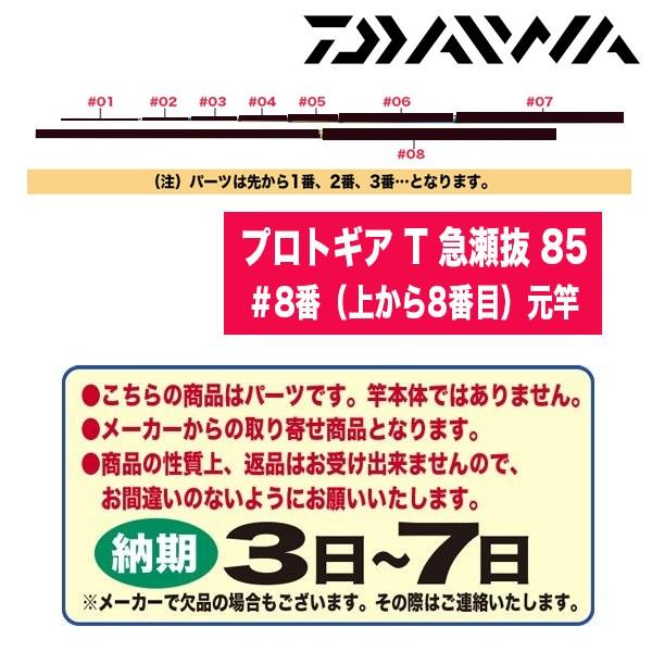 ダイワ 鮎ロッドパーツ　116398 プロトギア T 急瀬抜 85 ＃8番（上から8番目）元竿