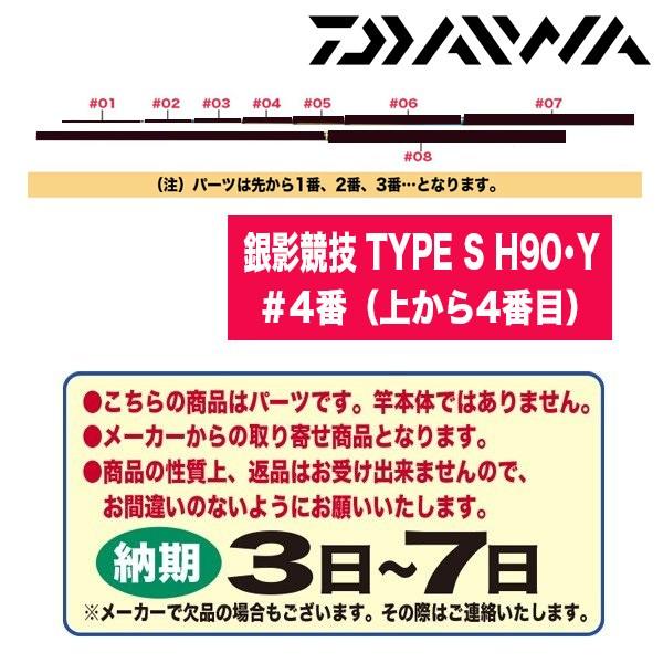ダイワ 鮎ロッドパーツ　222143 銀影競技 TYPE S H90・Y ＃4番（上から4番目）