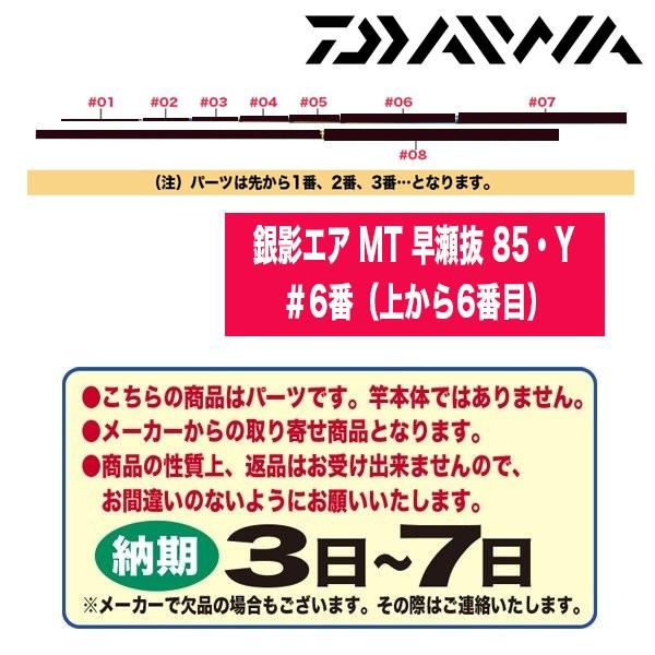 ダイワ 鮎ロッドパーツ　222198 銀影エア MT 早瀬抜 85・Y ＃6番（上から6番目）