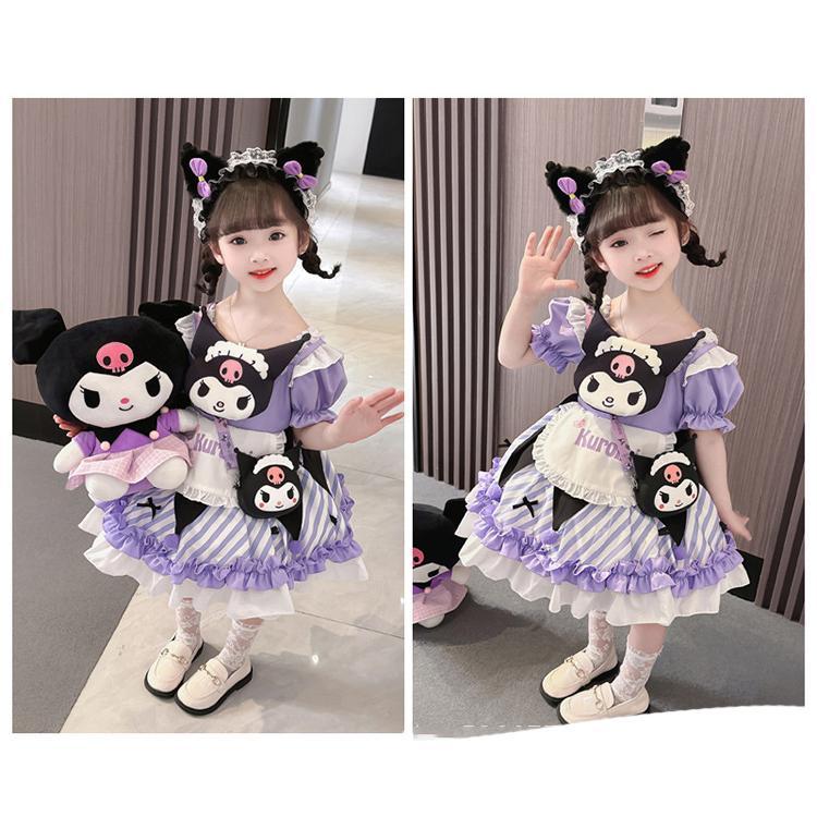 クロミ子供ワンピースセット Amazon.co.jp: クロミ ドレス セット 子供 子供用 紫 ロリータ