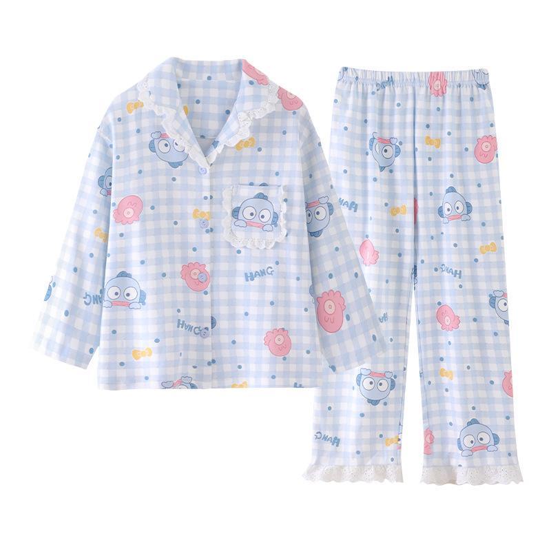 綿100% ハンギョドン パジャマ 大人 子供用 ちいかわ キッズ ルーム