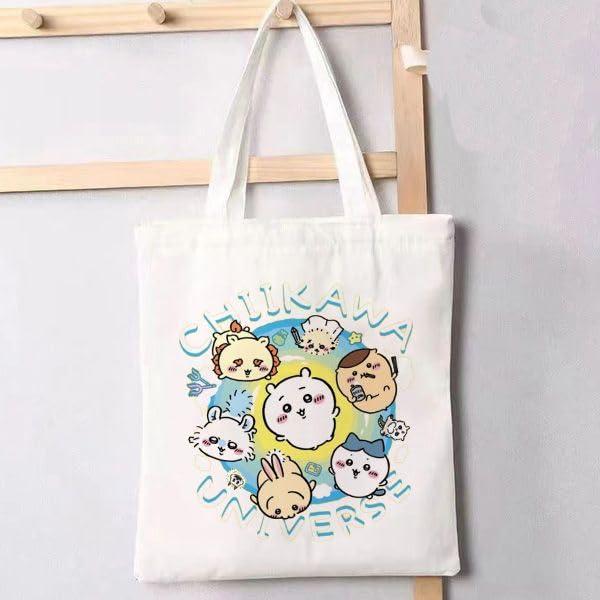 ハチワレジョイM!LK ハハハッピー トートバッグ ちいかわ ハチワレ うさぎ トートバッグ キャンバスバック ショルダー