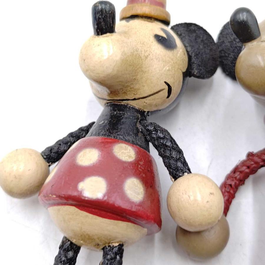 中古】ディズニー ヤングエポック社 木製人形 ミッキー ミニー