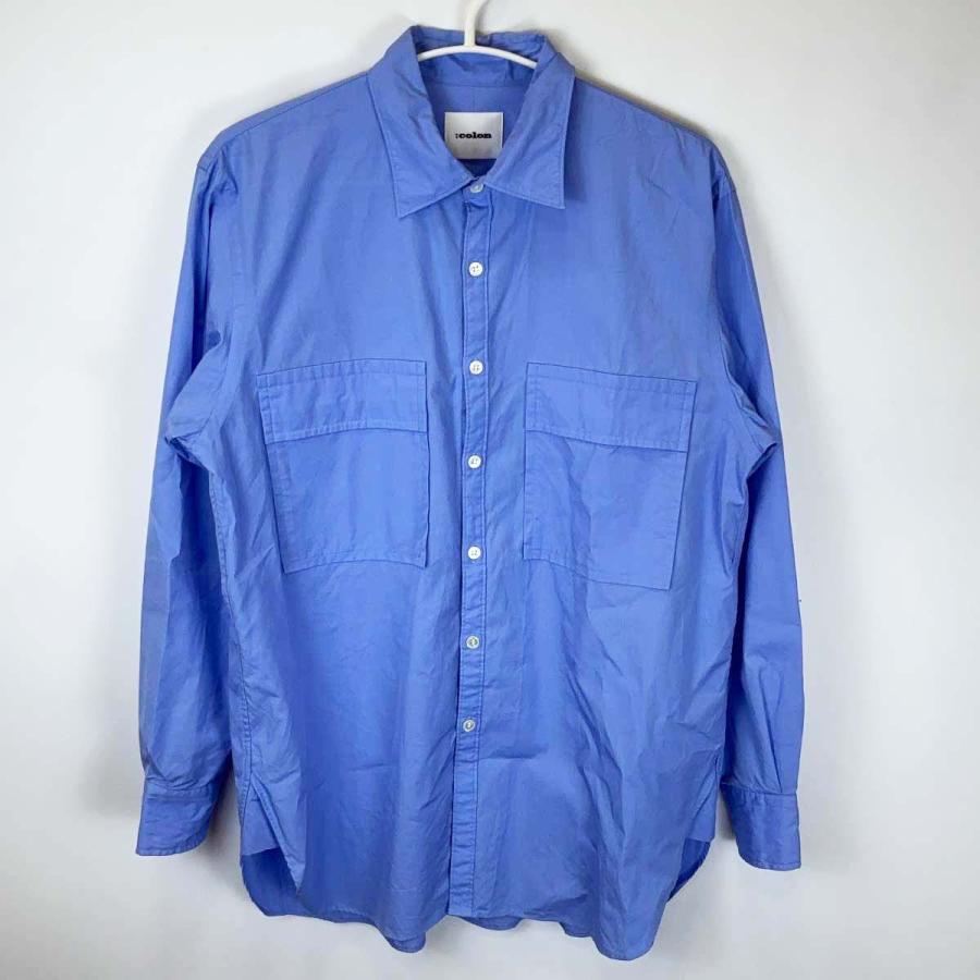 中古】:colon コロン ダブルポケット シャツ 1 ブルー CSH-4 メンズ 