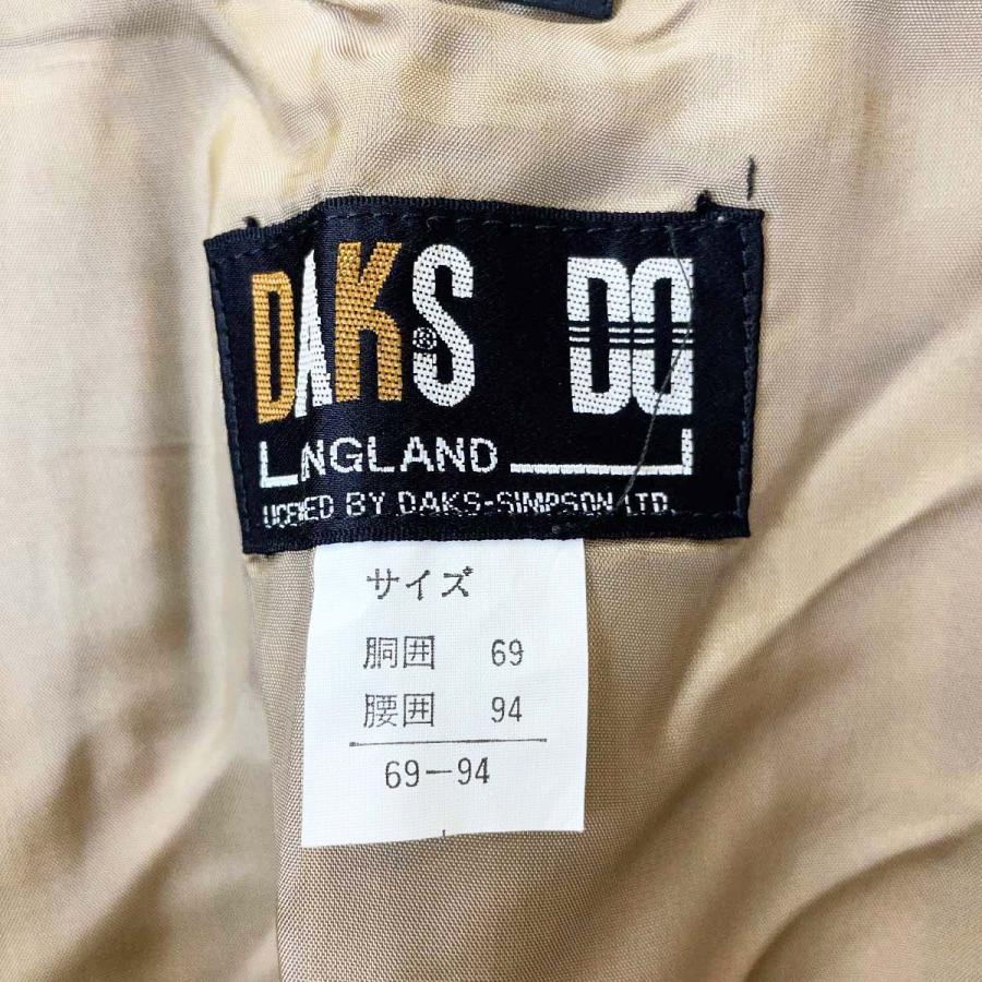 中古】DAKS ダックス チェック タック スカート 69-94 ベージュ