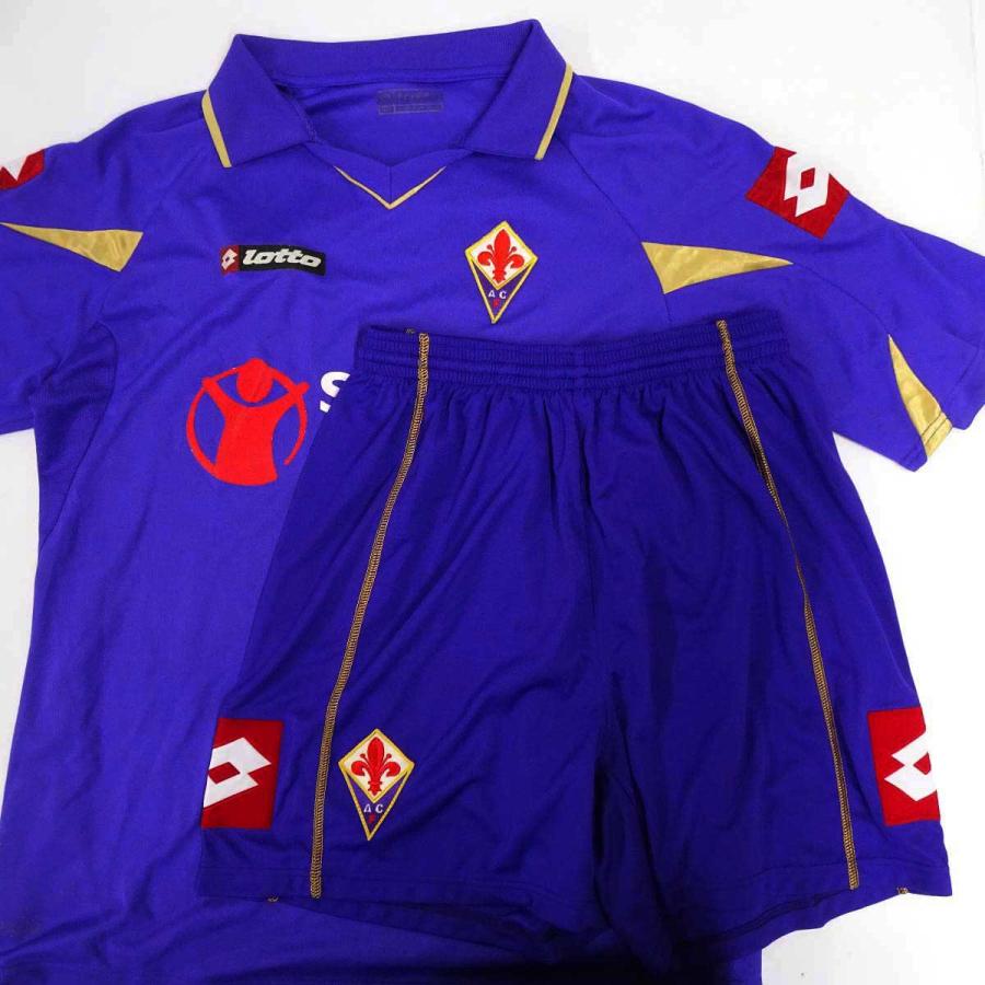 lotto - [上下セット] ロット サッカー ACFフィオレンティーナ 2010-2011 ホーム ユニフォームシャツ(USサイズXXL) ゲームパンツ(USサイズL) Lotto イタリア セリエA 中古】[上下セット] ロット サッカー フィオレンティーナ 2010-2011