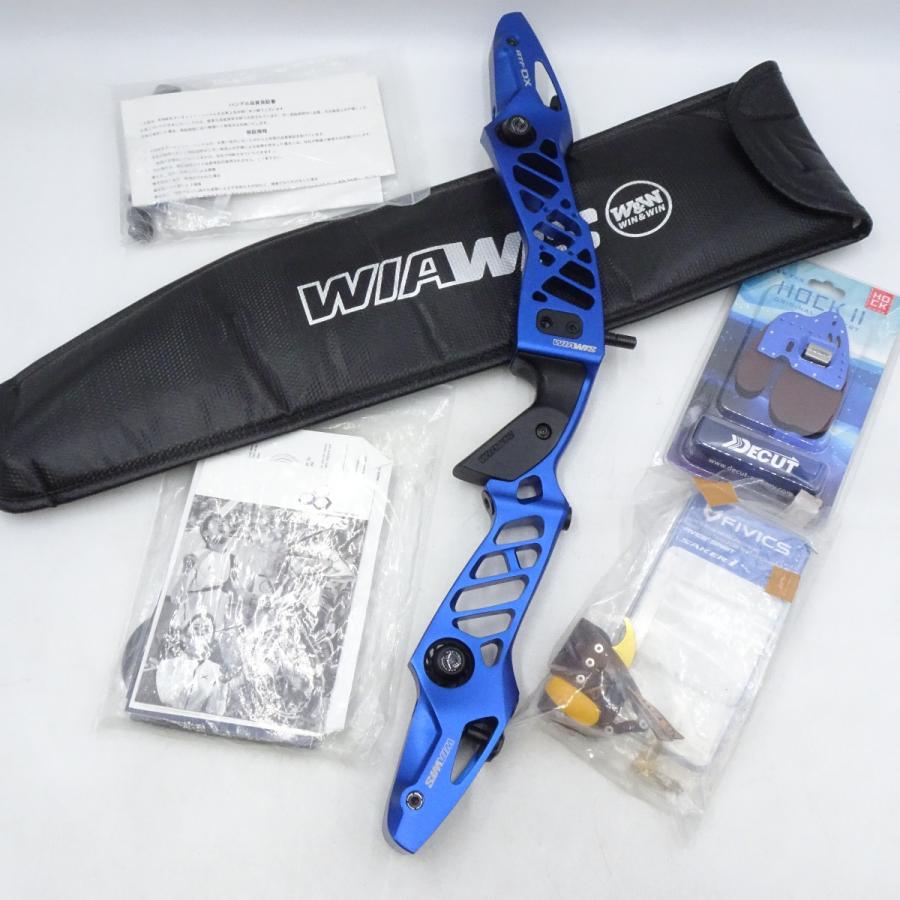 WIN＆WIN ATF-DX ハンドル 25インチ RH ヒートブルー アーチェリー フィンガータブ(DECUT HOCK II / FIVICS セーカー1)付 中古】WIN＆WIN ATF-DX ハンドル 25インチ RH ヒートブルー
