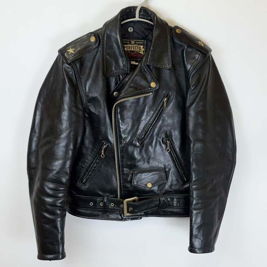 Schott ショット PERFECTO 613XH ワンスター ダブル ライダースジャケット 36 ブラック メンズ USA製 中古】Schott ショット PERFECTO 613XH ワンスター ダブル ライダース