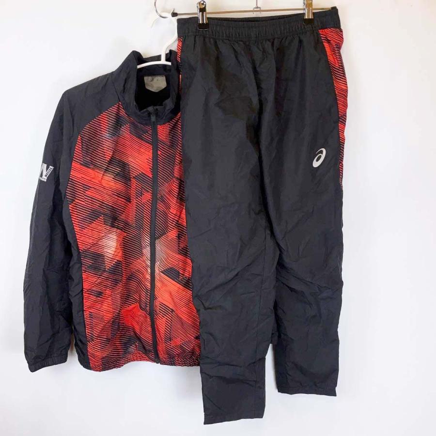 中古】[上下セット] アシックス 早稲田大学 テニス部 ウインド