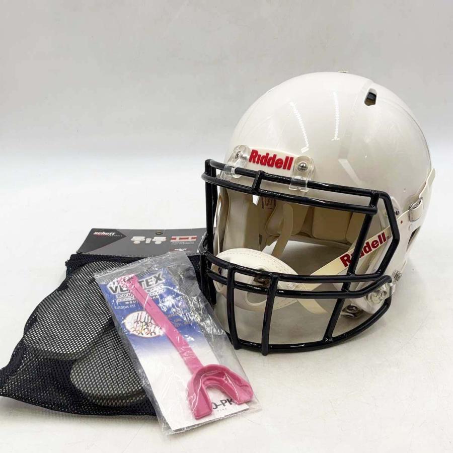 [ほぼ未使用] リデル ヘルメット Foundation ファンデーション M ホワイト R41179 Riddell [フェイスガード・チンストラップ・マウスピース(べテックス)・ヒップパッド(schutt)付] 中古】[ほぼ未使用] リデル ヘルメット Foundation ファンデーション M