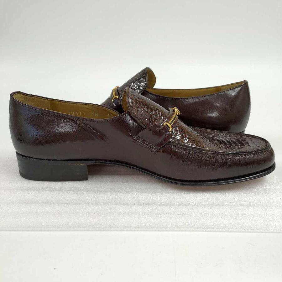中古】MORESCHI ローファー クロコダイル シューズ イタリア製 中古】MORESCHI ローファー クロコダイル シューズ イタリア製