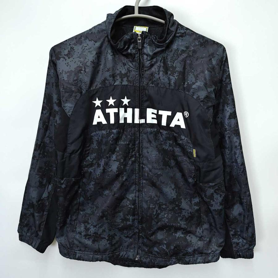 【中古】[上下セット] アスレタ ジャケット パンツ ウインドブレーカー 150 ブラック キッズ ATHLETA ジュニア サッカー フットサルウェア｜kaucowking｜02