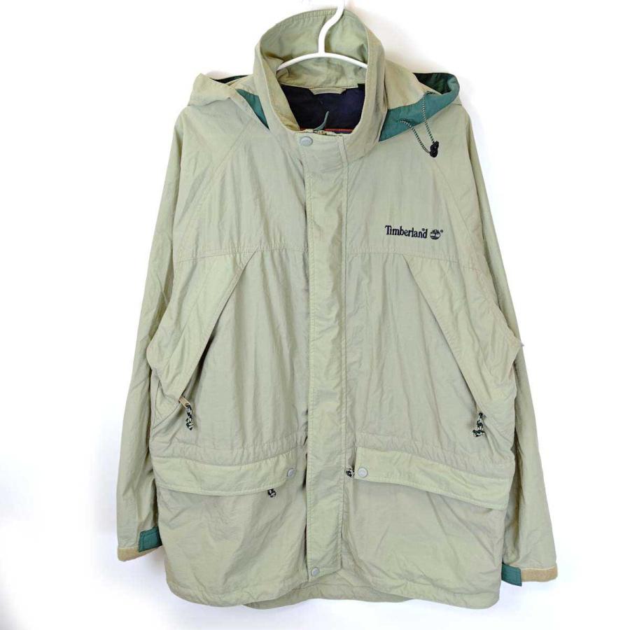 Timberland ナイロンジャケット マウンテン 90s フード付き 短丈 中古】ティンバーランド 90s ナイロンジャケット マウンテンパーカー M