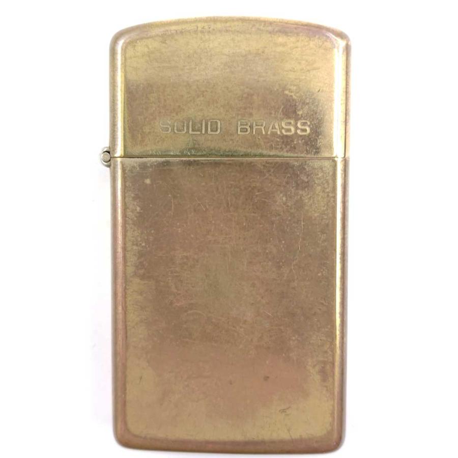 中古】zippo ジッポー SOLID BRASS スリム 1985年製 ソリッドブラス 