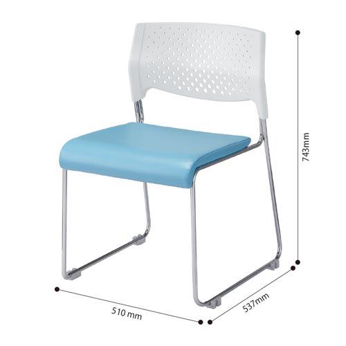 リーフジャパン DDスタッキング3 メッキ脚 ブルー 4脚セット