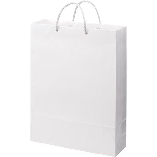 カウネット ビニールカバー手提げ紙袋 付与 白 大 最新のデザイン １０枚