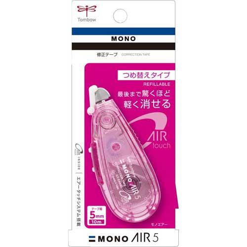 トンボ鉛筆 修正テープモノエアー詰替本体 5mm ピンク 5個