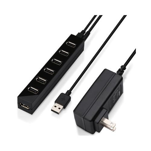 エレコム USB2．0ハブ セルフ＆バスパワー 7ポート 黒
