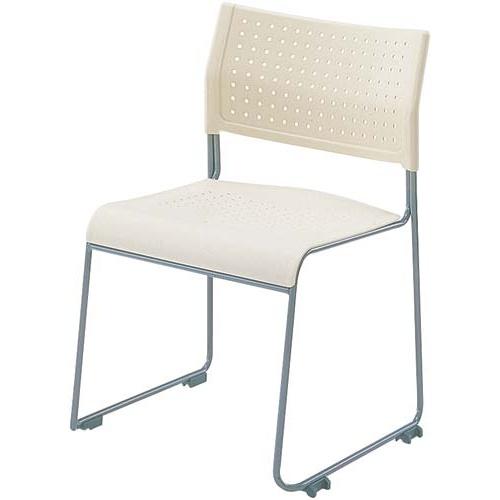 アイリスチトセ スタッキングチェア 背座樹脂アイボリー 4脚セット