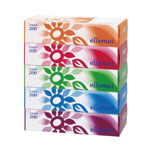 カミ商事 エルモア ティシュー 定価 ×１２ ５箱入 ２００組 送料無料カード決済可能