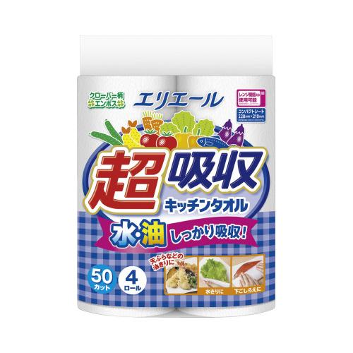 大王製紙 エリエール超吸収キッチンタオル　４Ｒ×１２（Yahoo!・カウモール）