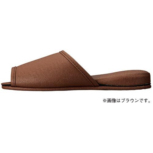 テンダイ 抗菌レザー調ビニールスリッパ前開きネイビーＬ１０足_1