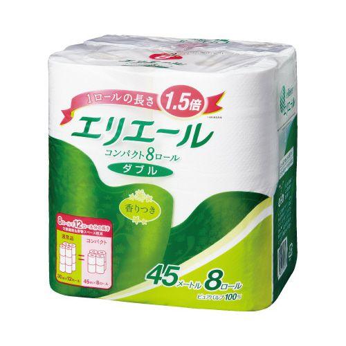 大王製紙 エリエールコンパクト ダブル45m 8個 : カウモール